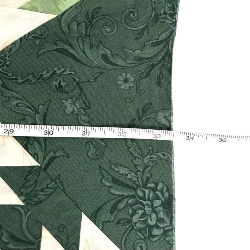 Handmade Green Red Pink Rose shabby chic unfinished Quilt topper